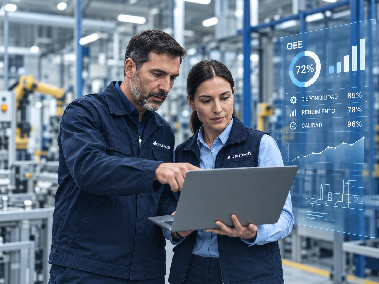 Diagnóstico de digitalización industrial y análisis de OEE y datos de producción en planta con alcautech