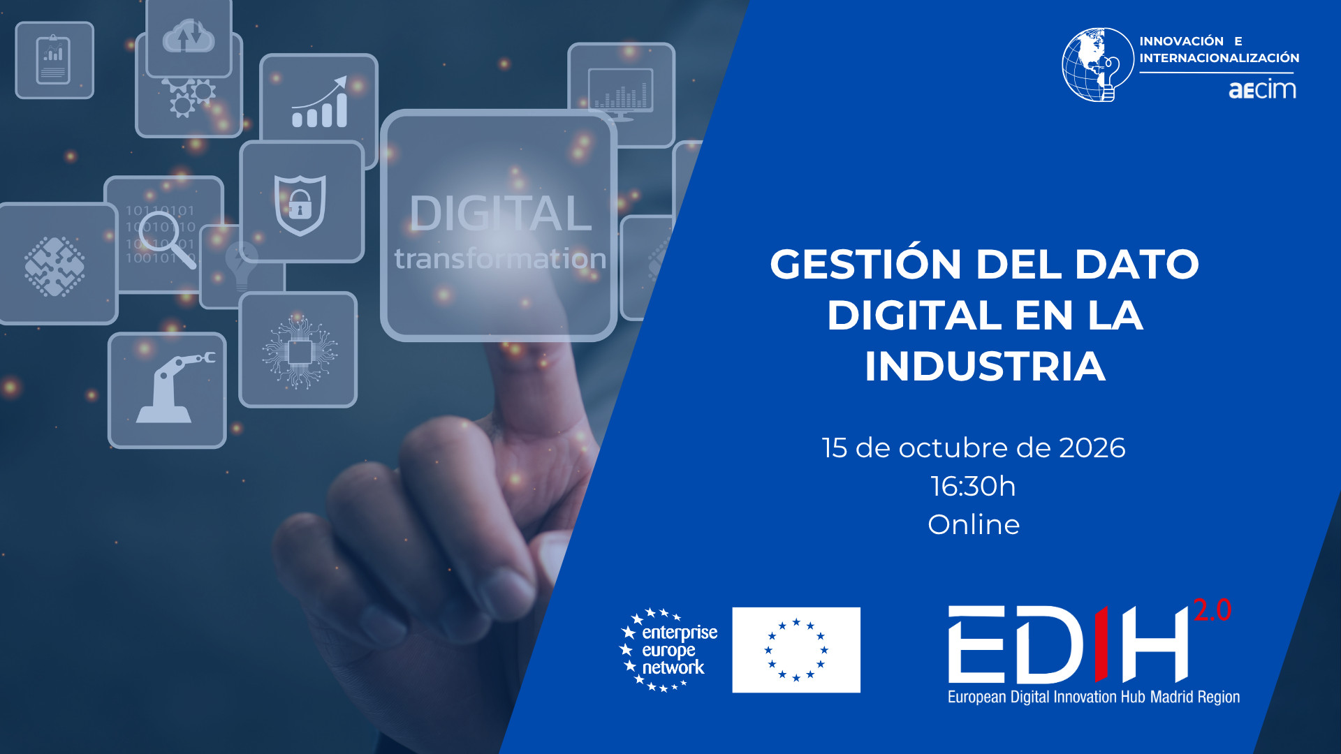 Gestión del Dato Digital en la Industria, webinar con casos reales de alcautech y AECIM